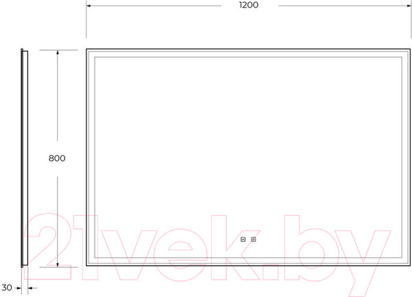 Изображение товара Зеркало BelBagno SPC-GRT-1200-800-LED-TCH-SND