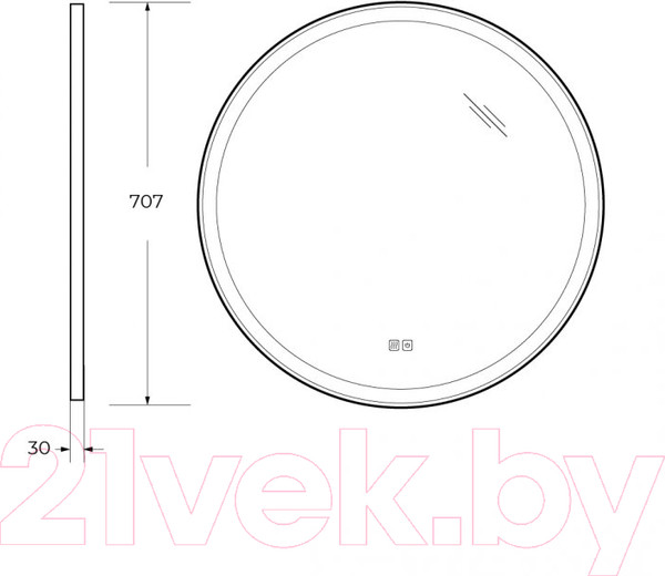 Изображение товара Зеркало Cezares CZR-SPC-CADRO-700-LED-TCH-WARM