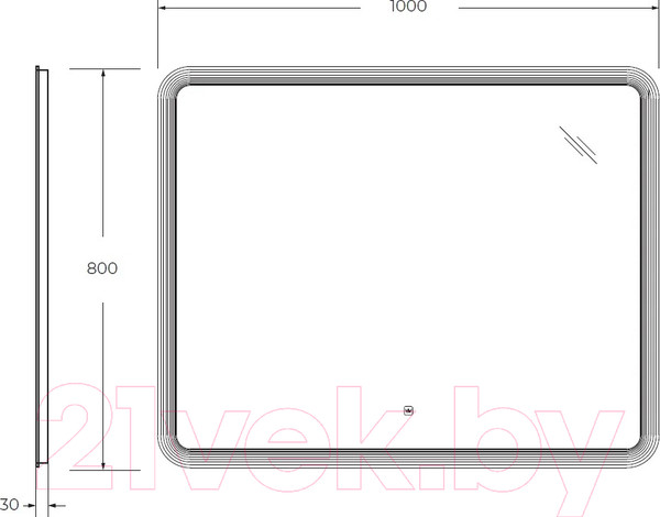 Изображение товара Зеркало Cezares CZR-SPC-DUET-1000-800-LED-TCH