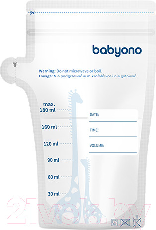 Изображение товара Набор пакетов для хранения молока BabyOno 1084 (30шт)