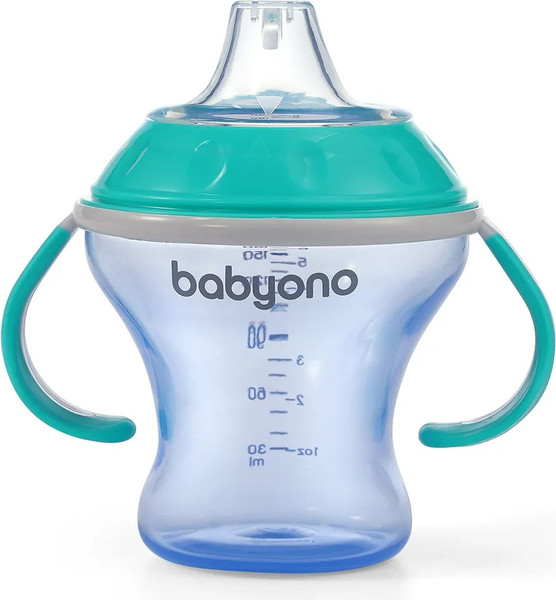 Изображение товара Поильник BabyOno Natural Nursing c мягким носиком 3м+ / 1456/01 (180мл, мятный/бирюзовый)