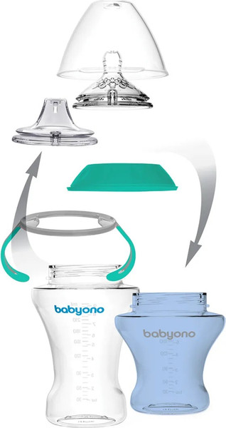 Изображение товара Поильник BabyOno Natural Nursing c мягким носиком 3м+ / 1456/01 (180мл, мятный/бирюзовый)
