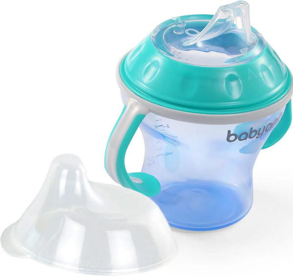 Изображение товара Поильник BabyOno Natural Nursing c мягким носиком 3м+ / 1456/01 (180мл, мятный/бирюзовый)