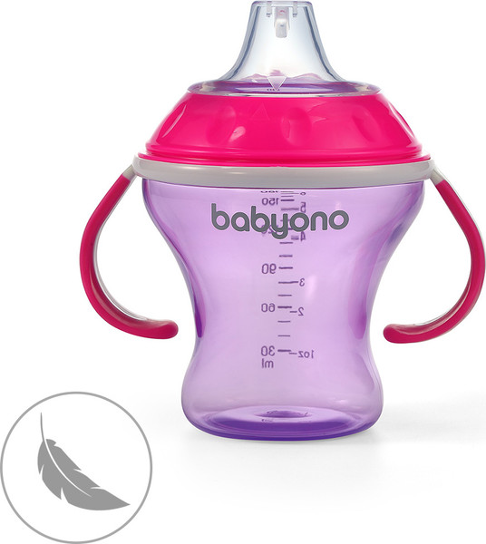 Изображение товара Поильник BabyOno Natural Nursing c мягким носиком 3м+ / 1456/02 (180мл, розовый/фиолетовый)