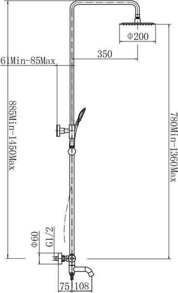 Изображение товара Душевая система со смесителем Fashun A52426-7