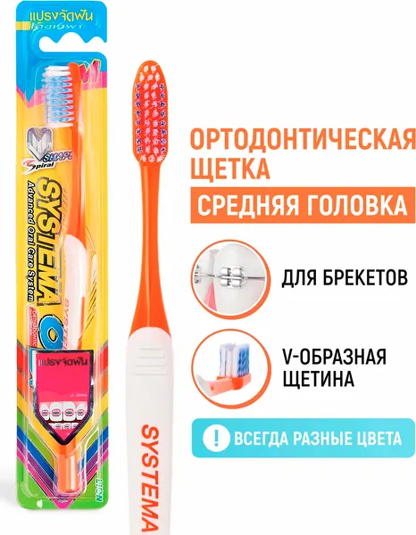 Изображение товара Зубная щетка Lion С V-образной щетиной Systema Medium Head