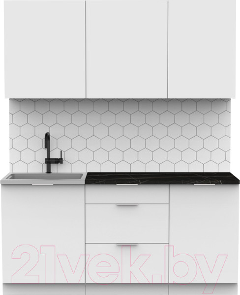 Изображение товара Кухонный гарнитур Интермебель Микс Топ-3 1.7м (белый премиум/тунис)