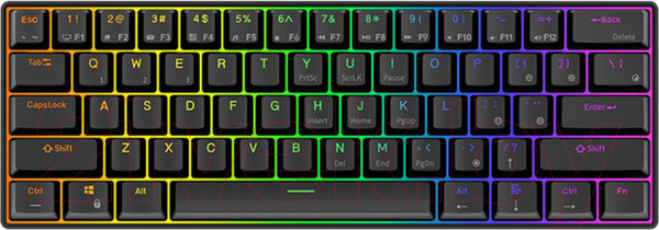 Изображение товара Клавиатура Royal Kludge RK61 RGB (черный, Red Switch)