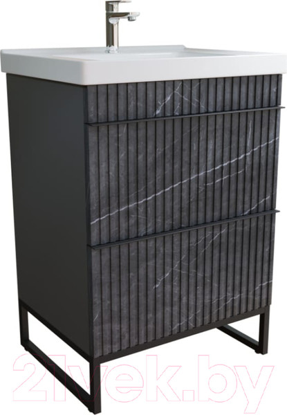 Изображение товара Тумба под умывальник Mixline Окленд 60 551709 (мрамор графит)