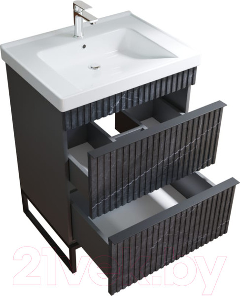 Изображение товара Тумба под умывальник Mixline Окленд 60 551709 (мрамор графит)