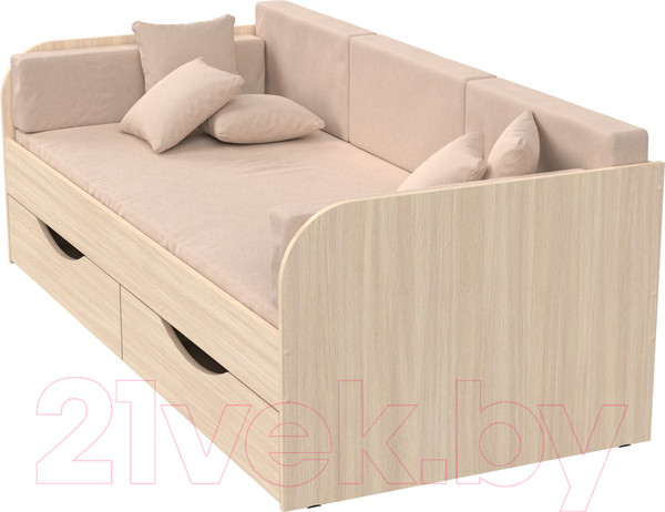 Изображение товара Кровать-тахта детская Seven Dreams Belden с ящиками sd-102 (дуб млечный)