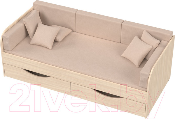 Изображение товара Кровать-тахта детская Seven Dreams Belden с ящиками sd-102 (дуб млечный)