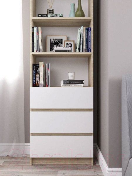 Изображение товара Стеллаж ДСВ Мори МСТ 600.3 (дуб сонома/белый)