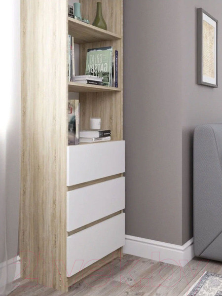 Изображение товара Стеллаж ДСВ Мори МСТ 600.3 (дуб сонома/белый)