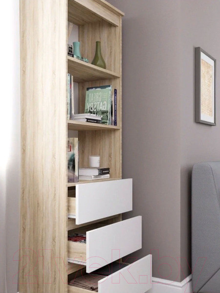 Изображение товара Стеллаж ДСВ Мори МСТ 600.3 (дуб сонома/белый)