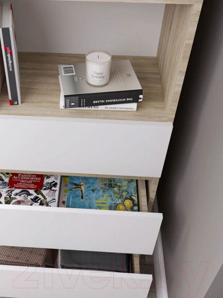 Изображение товара Стеллаж ДСВ Мори МСТ 600.3 (дуб сонома/белый)