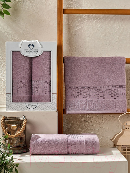 Изображение товара Набор полотенец Two Dolphins Kasmir 50x90/70x140 / 11820 (баклажан, в коробке)