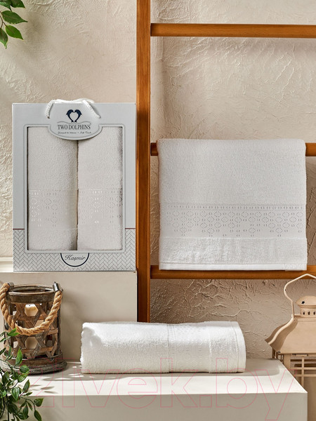 Изображение товара Набор полотенец Two Dolphins Kasmir 50x90/70x140 / 11820 (кремовый, в коробке)