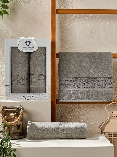 Изображение товара Набор полотенец Two Dolphins Kasmir 50x90/70x140 / 11820 (серый, в коробке)