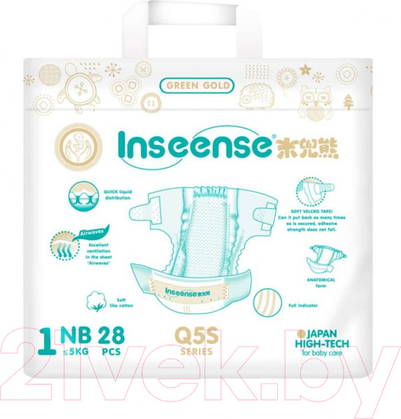 Изображение товара Подгузники детские Inseense Q5S NB 0-5 кг / Ins72737 (28шт)