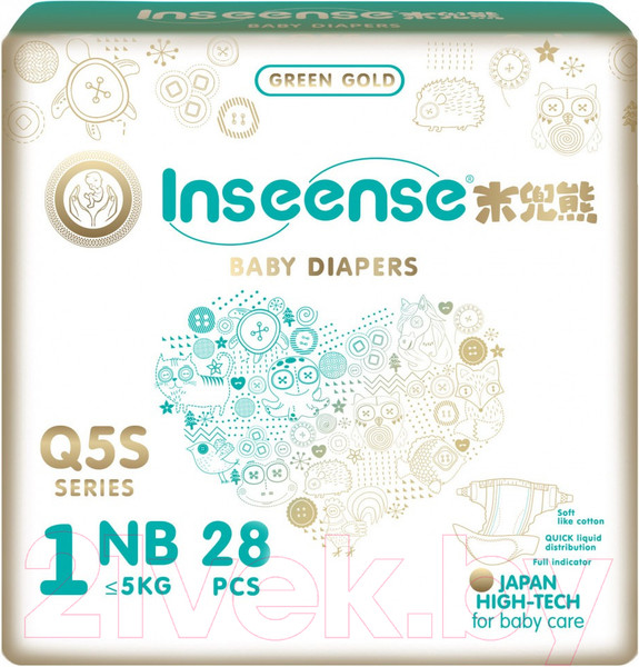 Изображение товара Подгузники детские Inseense Q5S NB 0-5 кг / Ins72737 (28шт)