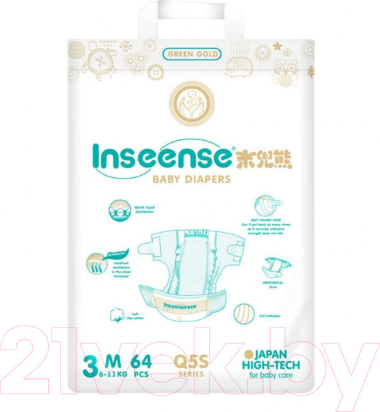 Изображение товара Подгузники детские Inseense Q5S M 6-11 кг / Ins72751 (64шт)