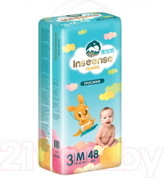 Изображение товара Подгузники-трусики детские Inseense Classic M 6-11 кг / InsCM48Blue (48шт)
