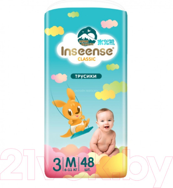 Изображение товара Подгузники-трусики детские Inseense Classic M 6-11 кг / InsCM48Blue (48шт)