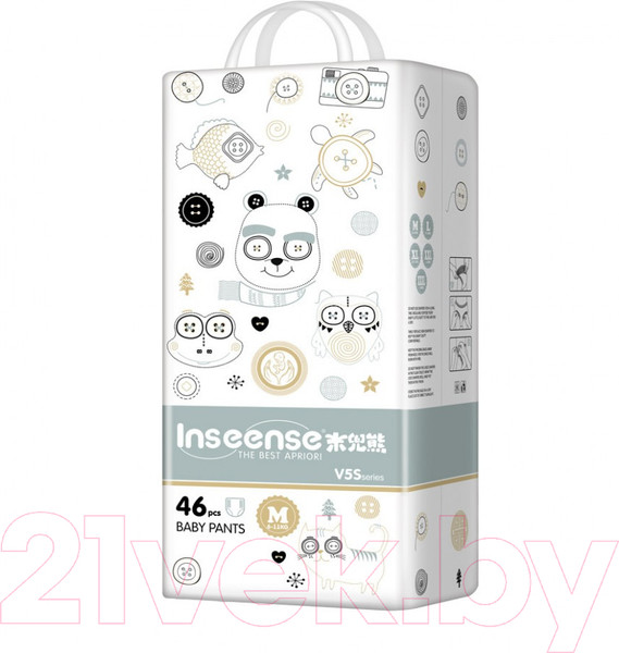 Изображение товара Подгузники-трусики детские Inseense V5S M 6-11кг / Ins46green (46шт)