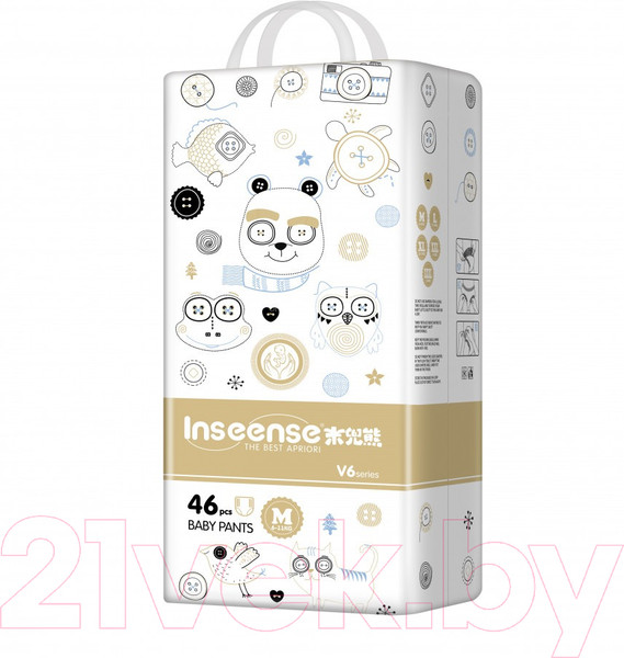 Изображение товара Подгузники-трусики детские Inseense Супертонкие V6 M 6-11 кг / Ins46gold (46шт)