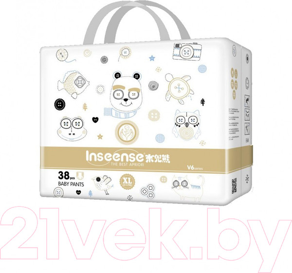 Изображение товара Подгузники-трусики детские Inseense Супертонкие V6 XL 12-17 кг/ Ins38gold (38шт)