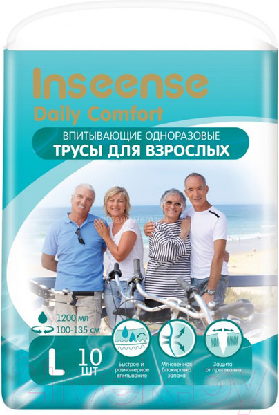 Изображение товара Трусы впитывающие для взрослых Inseense L / Ins10aduetL (10шт)