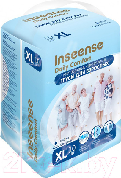 Изображение товара Трусы впитывающие для взрослых Inseense XL / Ins10aduetXL (10шт)