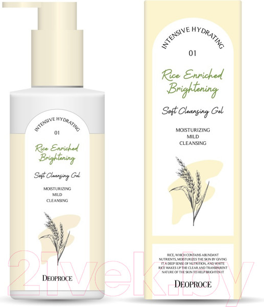Изображение товара Гель для умывания Deoproce Rice Enriched Brightening Soft Cleansing Gel (200мл)