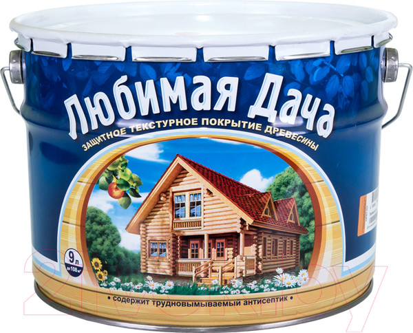 Изображение товара Защитно-декоративный состав Любимая дача Для дерева (9л, тик)