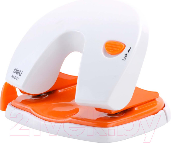 Изображение товара Дырокол Deli Vivid / 0123 (белый/оранжевый)