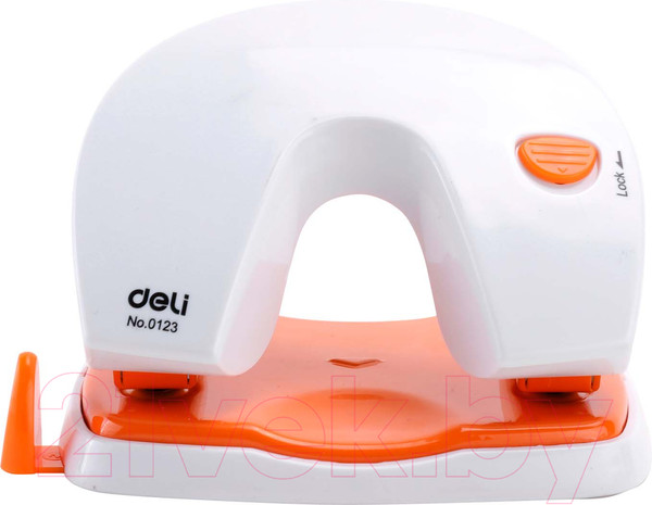 Изображение товара Дырокол Deli Vivid / 0123 (белый/оранжевый)