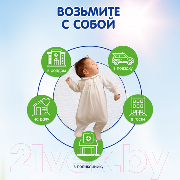 Изображение товара Набор пеленок одноразовых детских Inseense 60x60 / Ins6632 (32шт)