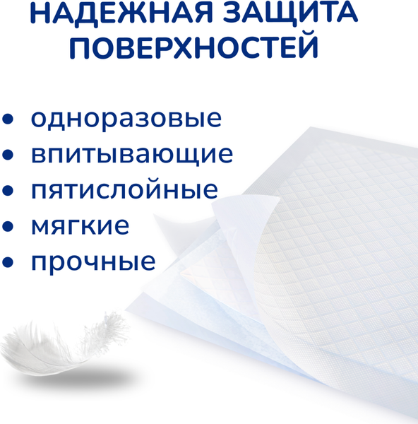 Изображение товара Набор пеленок одноразовых впитывающих Inseense Daily Comfort 60х90 / InsDC6905 (5шт)