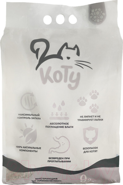 Изображение товара Наполнитель для туалета Коту Минеральный комкующийся (7.5кг/9.2л)