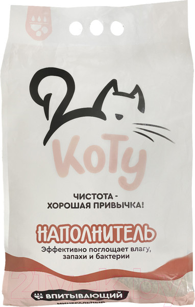 Изображение товара Наполнитель для туалета Коту Минеральный впитывающий (7.5кг/9.2л)