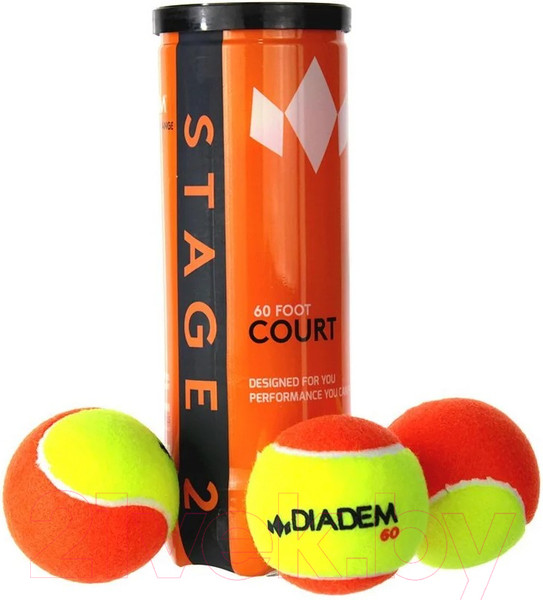 Изображение товара Набор теннисных мячей Diadem Stage 2 Orange / BALL-CASE-ORANGE (3шт)