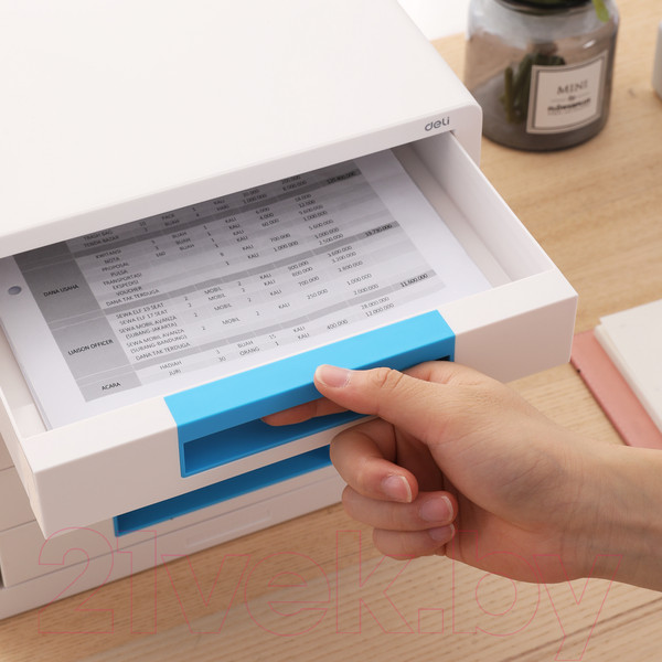 Изображение товара Лоток для бумаг Deli Rio / Z01033 (белый/голубой)