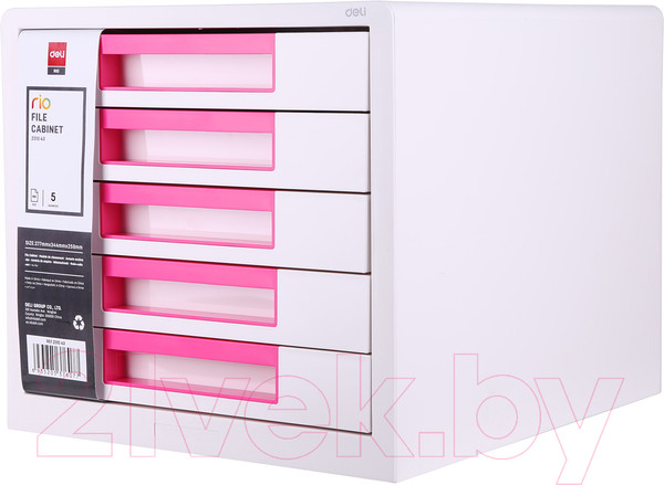 Изображение товара Лоток для бумаг Deli Rio / Z01043 (белый/розовый)