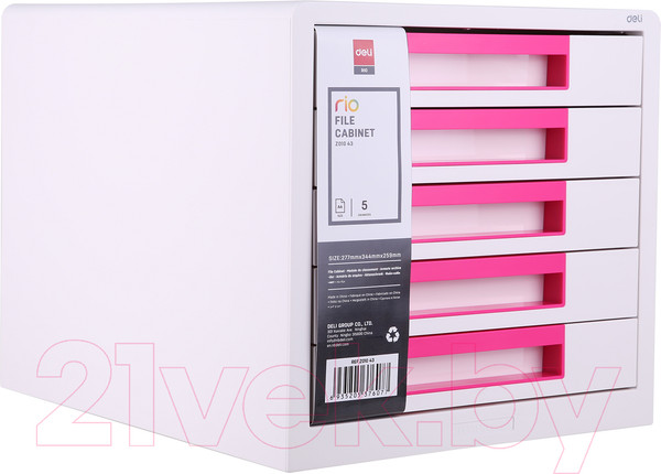 Изображение товара Лоток для бумаг Deli Rio / Z01043 (белый/розовый)