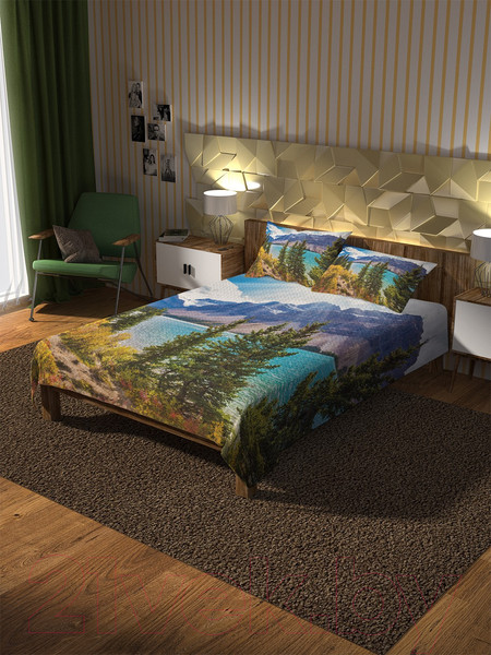 Изображение товара Набор текстиля для спальни Ambesonne Горное озеро 160x220 / bcsl_32237