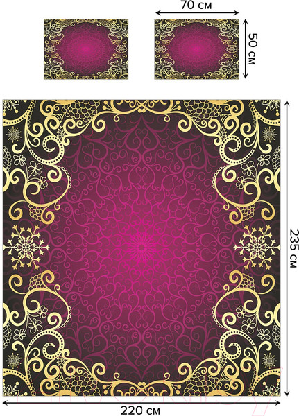 Изображение товара Набор текстиля для спальни Ambesonne Мандала в узоре 220x235 / bcsl_33837