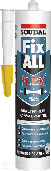 Изображение товара Клей-герметик Soudal Fix All Flexi гибридный /134901 (черный, 290 мл)