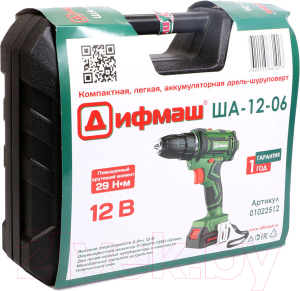 Изображение товара Аккумуляторная дрель-шуруповерт Дифмаш ША-12-06 (01022512)