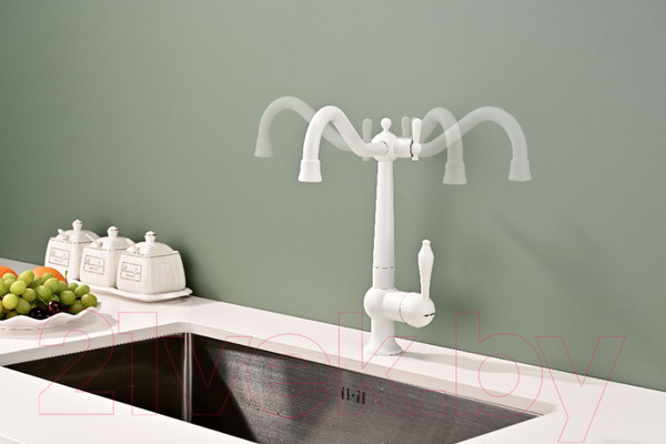 Изображение товара Смеситель Paulmark Retro Re213226-431 (белый матовый)